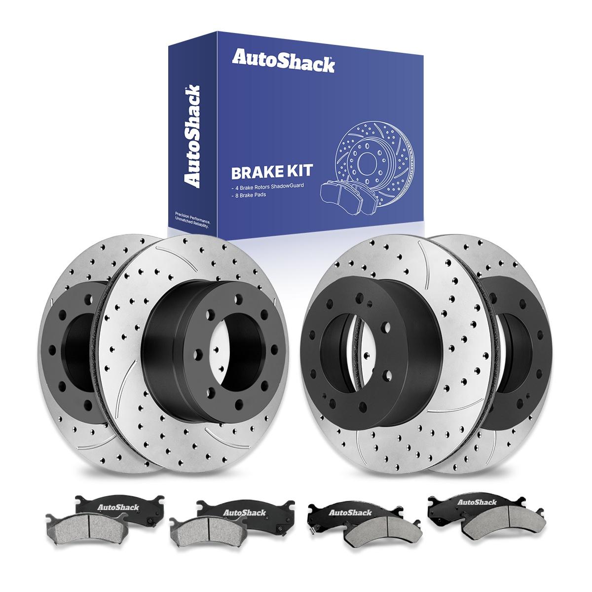 Front Rear Drilled Slotted Rotors Ceramic Pads for 20012006 Silverado