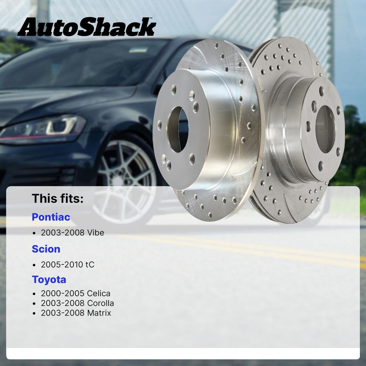 Front Drilled Slotted Brake Rotor Pair for 20032007 2008 Matrix